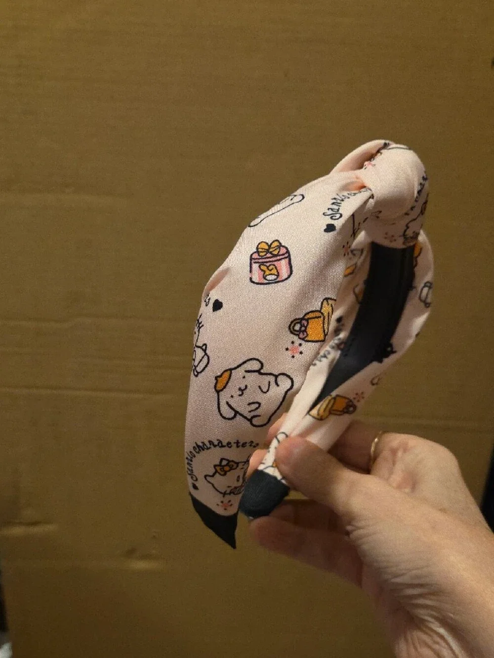 Hello Kitty Pink Patterned Knotted Headband